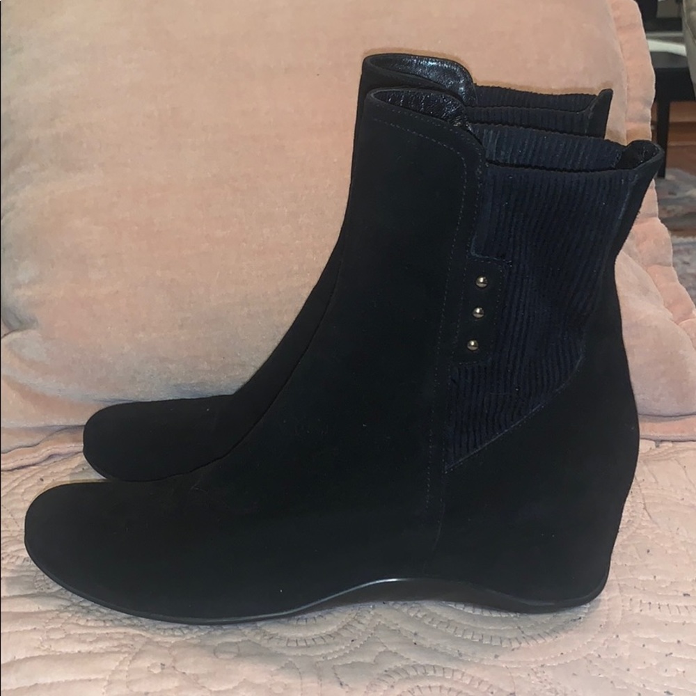Aquatalia Black Wedge Boots